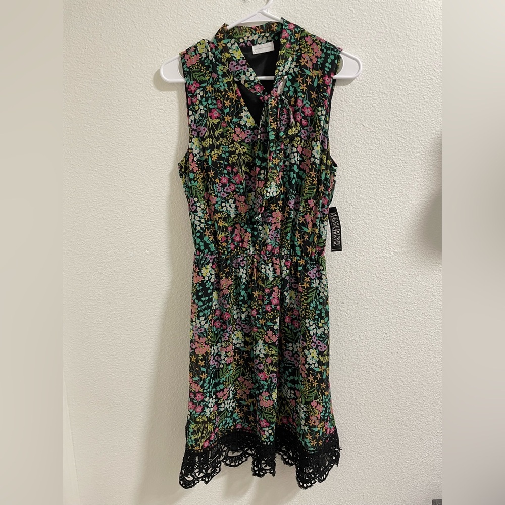 New York & Company Black floral sleeve Dress NEW